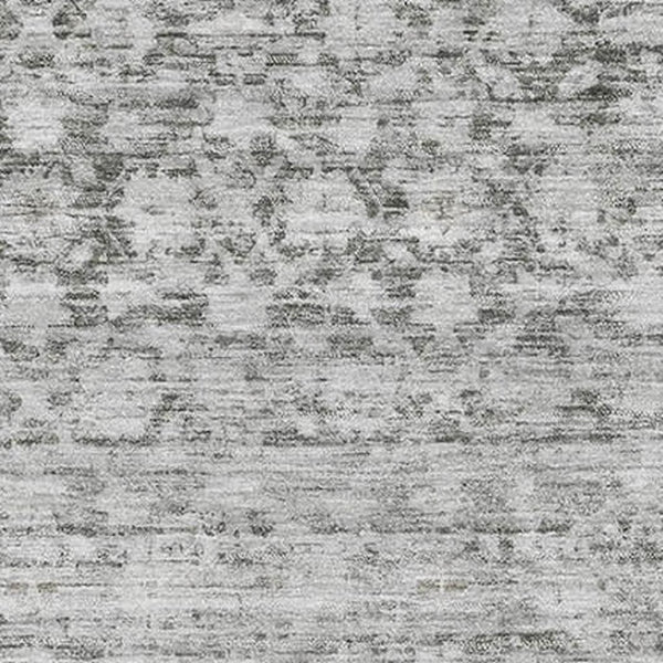 HomeRoots 10' Gray and Silver Striped Washable Area Rug with UV Protection - Durable, Stylish, Easy Care! 700005
