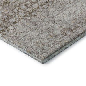 HomeRoots 8' X 10' Taupe and Beige Striped Area Rug - Durable, Washable, UV-Protected for Busy Homes 700009