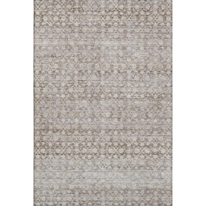HomeRoots 10' Taupe and Beige Striped Washable Area Rug - Durable, UV Protected, Pet-Friendly Design for Living Spaces 700011