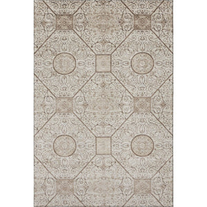 HomeRoots 9' X 12' Beige & Brown Geometric Washable Area Rug - Stylish, Stain-Resistant & UV-Protected Décor 700028