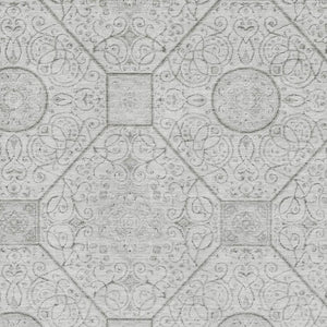 HomeRoots 8' X 10' Silver and Gray Geometric Area Rug - Washable, UV Protected, Perfect for Busy Homes 700039