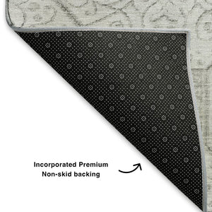 HomeRoots 10' X 14' Silver and Gray Geometric Washable Area Rug - Durable, Stylish, UV-Protected for High-Traffic Spaces 700041