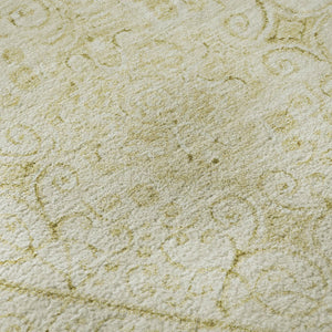 HomeRoots 8' Wheat And Gold Geometric Round Rug – Washable, UV Protected, Durable & Ideal for Any Space! 700044