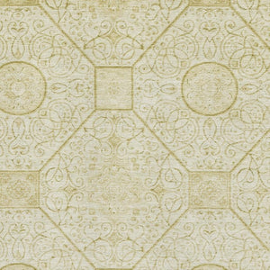 HomeRoots 9' X 12' Wheat & Gold Geometric Area Rug - Washable, Durable, Stain Resistant, UV Protected Design 700046