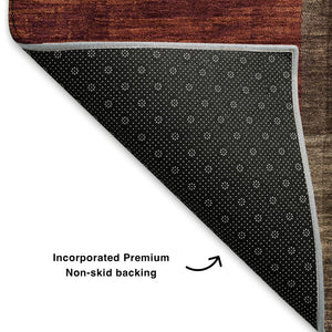 HomeRoots 8' X 10' Modern Geometric Chocolate Orange Area Rug – Durable, Stain-Resistant & UV-Protected Design! 700051