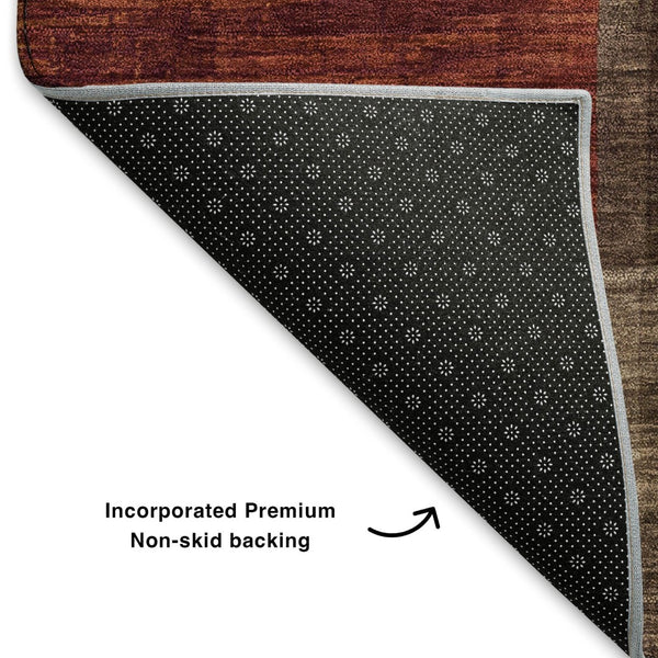 HomeRoots 8' X 10' Modern Geometric Chocolate Orange Area Rug – Durable, Stain-Resistant & UV-Protected Design! 700051