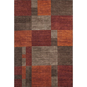 HomeRoots 10' X 14' Stylish Chocolate Orange Rust Geometric Washable Area Rug with UV Protection & Durability 700053