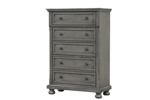 English Elm Meade Contemporary 5-Drawer Chest with Felt-Lined Top, Dovetail Construction & Wood Feet for Style Gray 39.5 L x 53 W x 20.5 H B078P301547