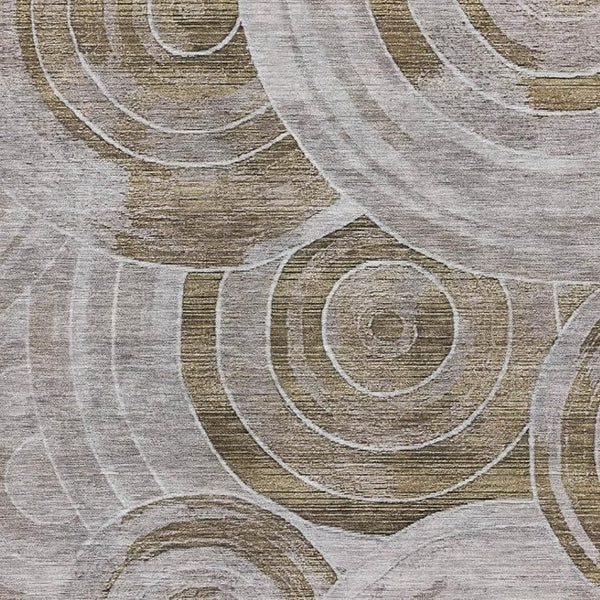 HomeRoots 8' X 10' Durable Brown & Gray Geometric Washable Area Rug with UV Protection for High-Traffic Spaces 700069