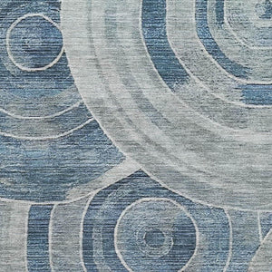 HomeRoots 9' X 12' Blue And Gray Geometric Area Rug – Durable, Washable, UV Protected for Modern Spaces! 700076
