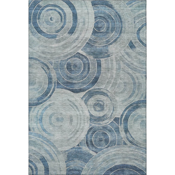 HomeRoots 9' X 12' Blue And Gray Geometric Area Rug – Durable, Washable, UV Protected for Modern Spaces! 700076