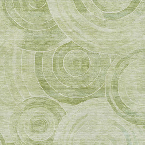 HomeRoots 5' X 8' Sage & Fern Green Geometric Area Rug – Washable, UV-Protected, Durable for High-Traffic Spaces 700085