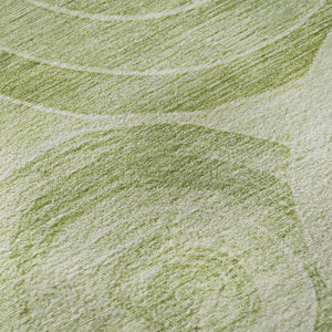 HomeRoots 8' Sage and Fern Geometric Round Rug - Durable, Stylish, UV-Protected - Perfect for Busy Homes! 700086