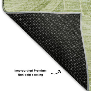 HomeRoots 8' X 10' Sage and Fern Green Geometric Washable Area Rug – Stylish, Durable, UV-Protected for Families 700087