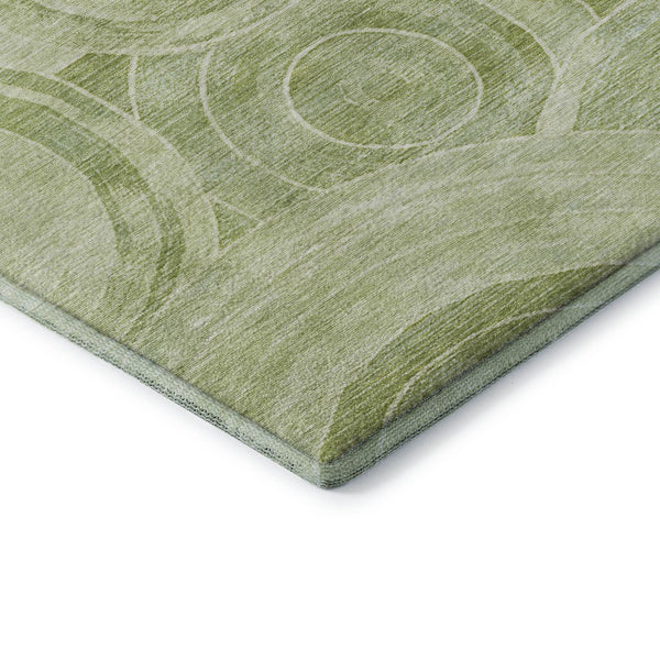 HomeRoots 8' X 10' Sage and Fern Green Geometric Washable Area Rug – Stylish, Durable, UV-Protected for Families 700087
