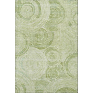 HomeRoots 8' X 10' Sage and Fern Green Geometric Washable Area Rug – Stylish, Durable, UV-Protected for Families 700087