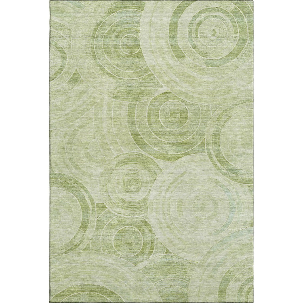 HomeRoots 9' X 12' Sage & Fern Green Geometric Area Rug - Washable, UV-Protected, Durable & Stylish Home Accent 700088