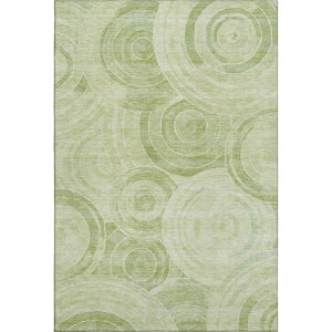 HomeRoots 9' X 12' Sage & Fern Green Geometric Area Rug - Washable, UV-Protected, Durable & Stylish Home Accent 700088