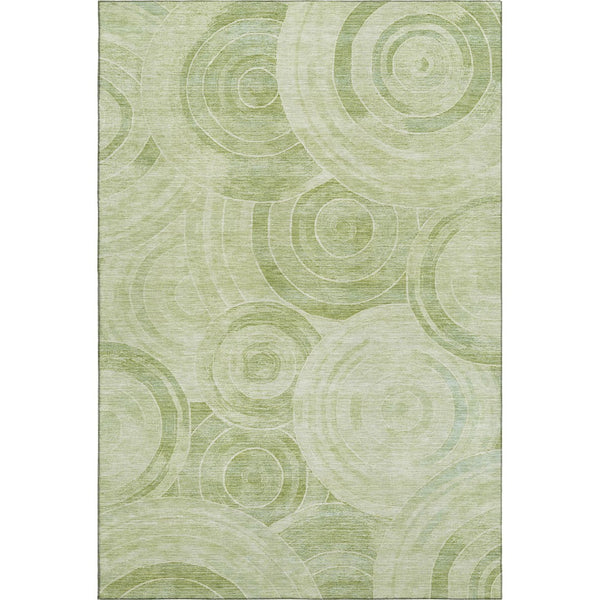 HomeRoots 9' X 12' Sage & Fern Green Geometric Area Rug - Washable, UV-Protected, Durable & Stylish Home Accent 700088