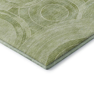 HomeRoots 9' X 12' Sage & Fern Green Geometric Area Rug - Washable, UV-Protected, Durable & Stylish Home Accent 700088