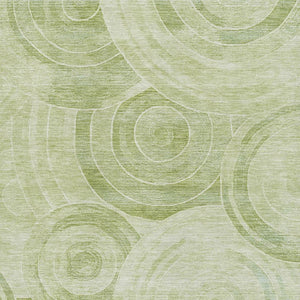 HomeRoots 9' X 12' Sage & Fern Green Geometric Area Rug - Washable, UV-Protected, Durable & Stylish Home Accent 700088