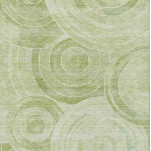 HomeRoots 10' X 14' Sage & Fern Green Geometric Area Rug - Washable, UV-Protected, Durable for High-Traffic Spaces 700089