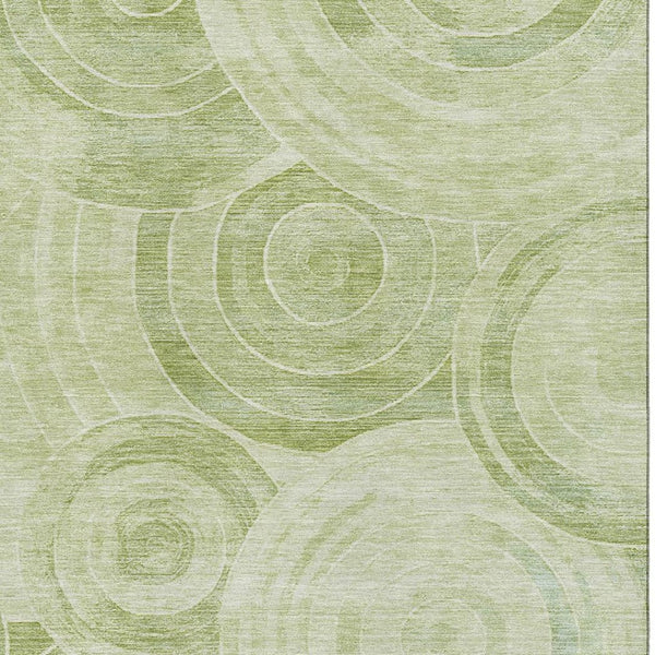 HomeRoots 10' X 14' Sage & Fern Green Geometric Area Rug - Washable, UV-Protected, Durable for High-Traffic Spaces 700089