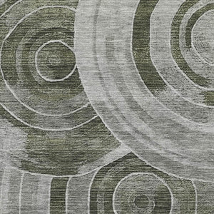 HomeRoots 5' X 8' Stylish Taupe and Beige Geometric Washable Area Rug with Stain Resistance & UV Protection 700097