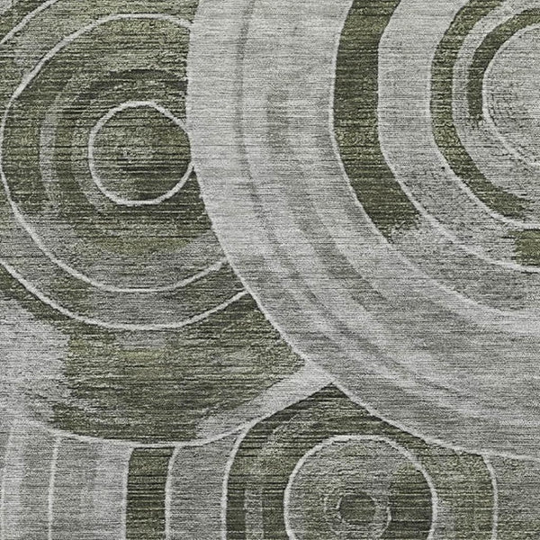 HomeRoots 5' X 8' Stylish Taupe and Beige Geometric Washable Area Rug with Stain Resistance & UV Protection 700097