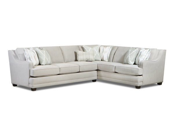Fusion Charlotte Cremini Sectional - Luxe Living Collection With Plush Comfort & Stylish Contrasting Pillows Green,Grey Sw ,100% Polyester 7000-31l/33r Charlotte Cremini Sectional