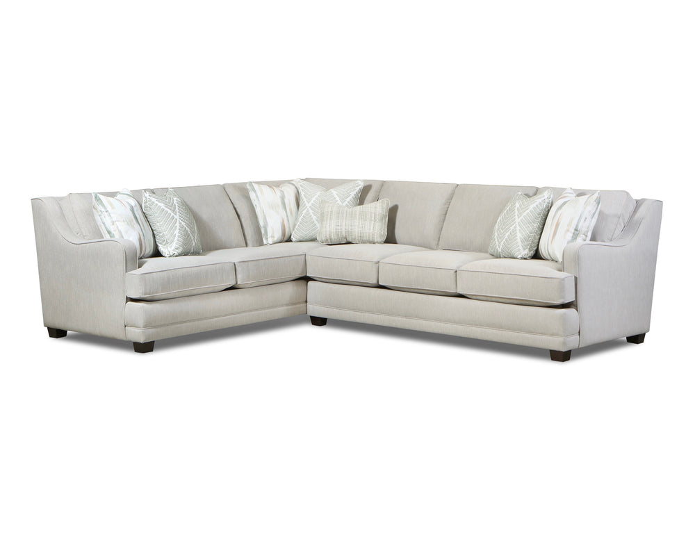 Fusion Charlotte Cremini Sectional - Luxe Living Collection With Plush Comfort & Stylish Contrasting Pillows Green,Grey Sw ,100% Polyester 7000-31r/33l Charlotte Cremini Sectional