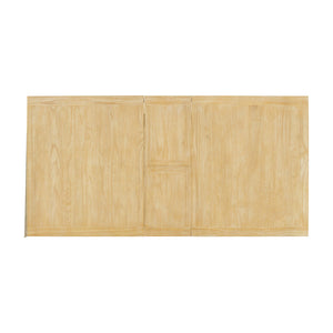 English Elm TOPMAX 7-Piece Extendable Dining Set with 12" Self-Hidden Butterfly Leaf and Upholstered Chairs, Distressed White Wire-Brushed Finish Natural SP000059AAA