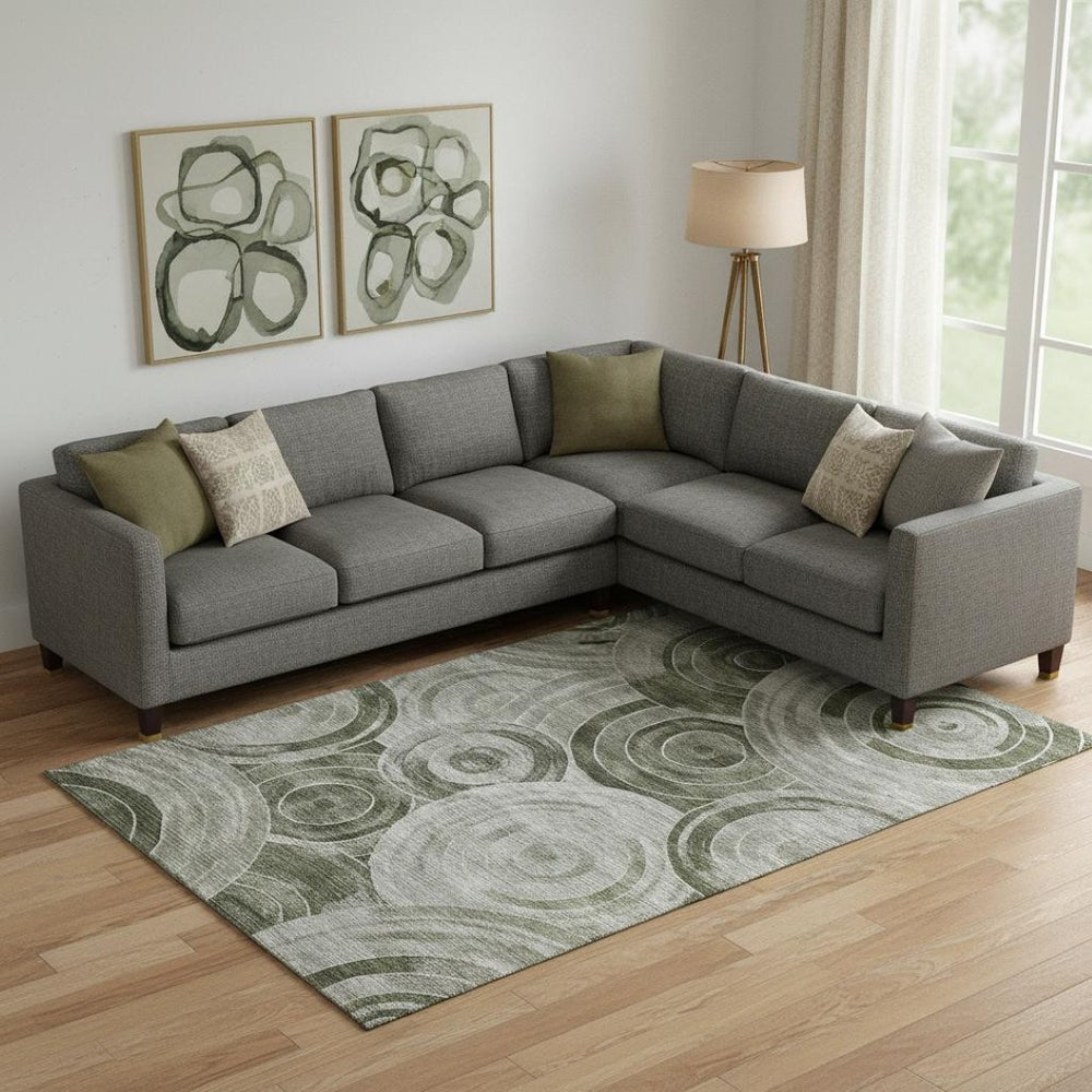 HomeRoots 9' X 12' Washable Taupe & Beige Geometric Area Rug - UV Protected, Durable, & Stylish for Any Room 700100