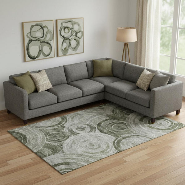 HomeRoots 9' X 12' Washable Taupe & Beige Geometric Area Rug - UV Protected, Durable, & Stylish for Any Room 700100