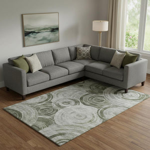 HomeRoots 10' X 14' Taupe And Beige Geometric Area Rug - Washable, UV Protected, Durable for High-Traffic Homes 700101