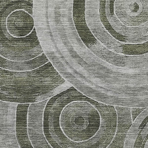 HomeRoots 10' X 14' Taupe And Beige Geometric Area Rug - Washable, UV Protected, Durable for High-Traffic Homes 700101