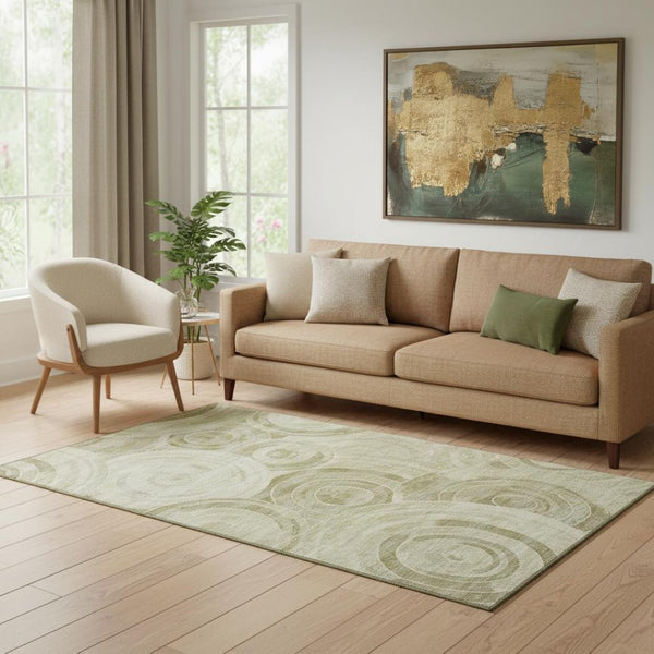 HomeRoots 5' X 8' Wheat and Beige Geometric Area Rug - Washable, UV Protected, Durable, Family-Friendly Design 700103
