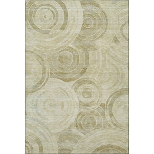 HomeRoots 5' X 8' Wheat and Beige Geometric Area Rug - Washable, UV Protected, Durable, Family-Friendly Design 700103