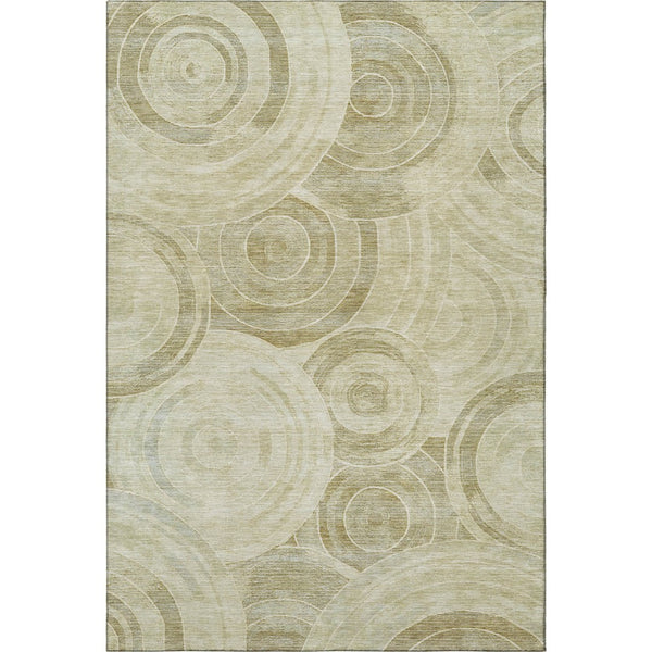 HomeRoots 5' X 8' Wheat and Beige Geometric Area Rug - Washable, UV Protected, Durable, Family-Friendly Design 700103