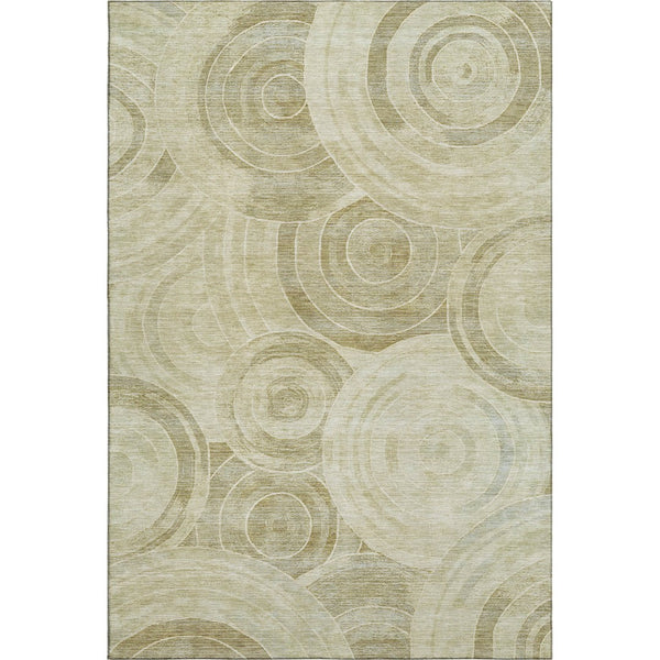 HomeRoots 9' X 12' Wheat Beige Geometric Area Rug - Durable, Washable, UV-Protected, Perfect for Family Spaces 700106