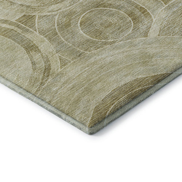 HomeRoots 9' X 12' Wheat Beige Geometric Area Rug - Durable, Washable, UV-Protected, Perfect for Family Spaces 700106