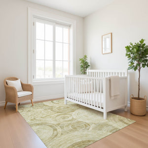 HomeRoots 10' X 14' Modern Wheat and Beige Geometric Area Rug - Washable, UV-Protected & Stain-Resistant! 700107