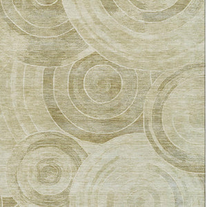 HomeRoots 10' X 14' Modern Wheat and Beige Geometric Area Rug - Washable, UV-Protected & Stain-Resistant! 700107