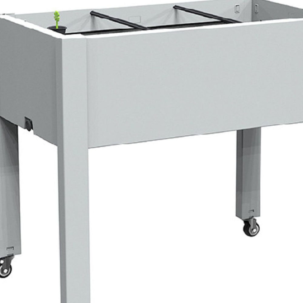 HomeRoots 29" Stylish Gray Resin Rectangular Raised Garden Bed – Durable, Elevated, and Perfect for Small Spaces! 700115