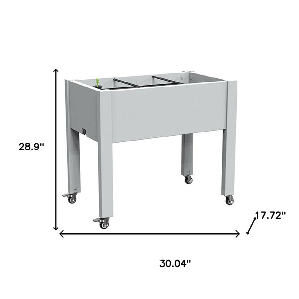 HomeRoots 29" Stylish Gray Resin Rectangular Raised Garden Bed – Durable, Elevated, and Perfect for Small Spaces! 700115