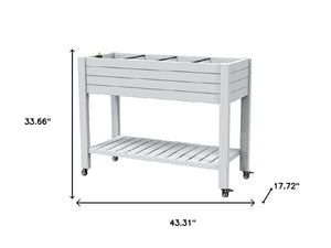 HomeRoots 34" Stylish Gray Resin Raised Garden Bed - Ergonomic, Weather-Resistant Design for Easy Planting! 700116
