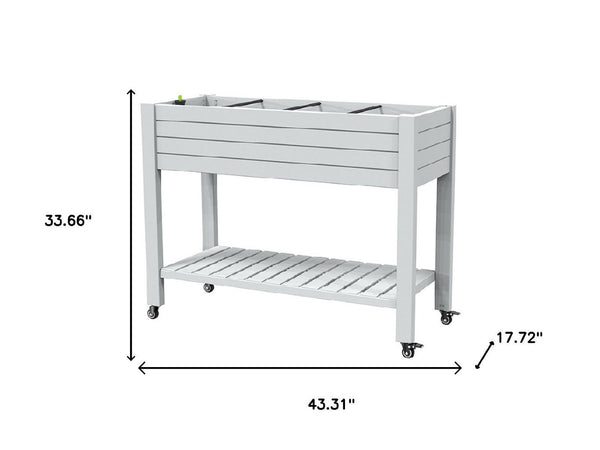 HomeRoots 34" Stylish Gray Resin Raised Garden Bed - Ergonomic, Weather-Resistant Design for Easy Planting! 700116