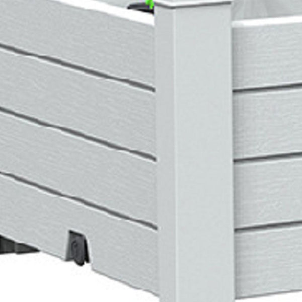 HomeRoots 13" Light Brown Resin Rectangular Planter Box - Durable, Elevated Design with Built-in Water Reservoir 700118