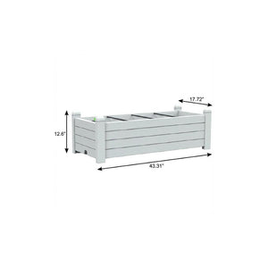 HomeRoots 13" Light Brown Resin Rectangular Planter Box - Durable, Elevated Design with Built-in Water Reservoir 700118