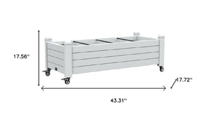 HomeRoots 18" Resin Rectangular Planter Box - Durable, Low-Maintenance Gardening Solution for Indoor & Outdoor Use 700119